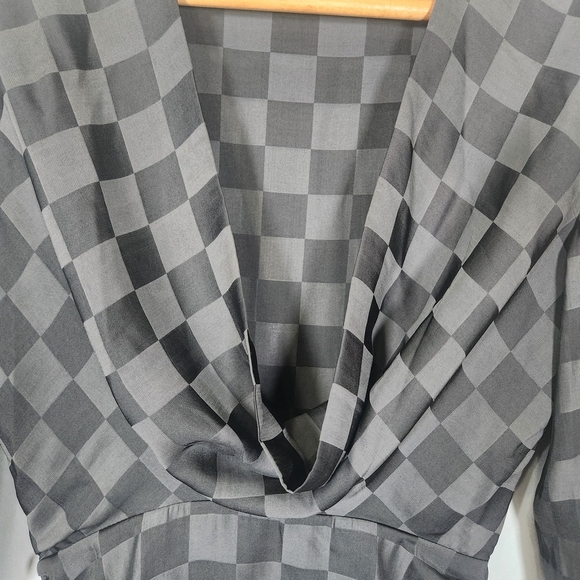 Black Bodycon Wrap Dress with Bishop Sleeves - Picture 5 of 10